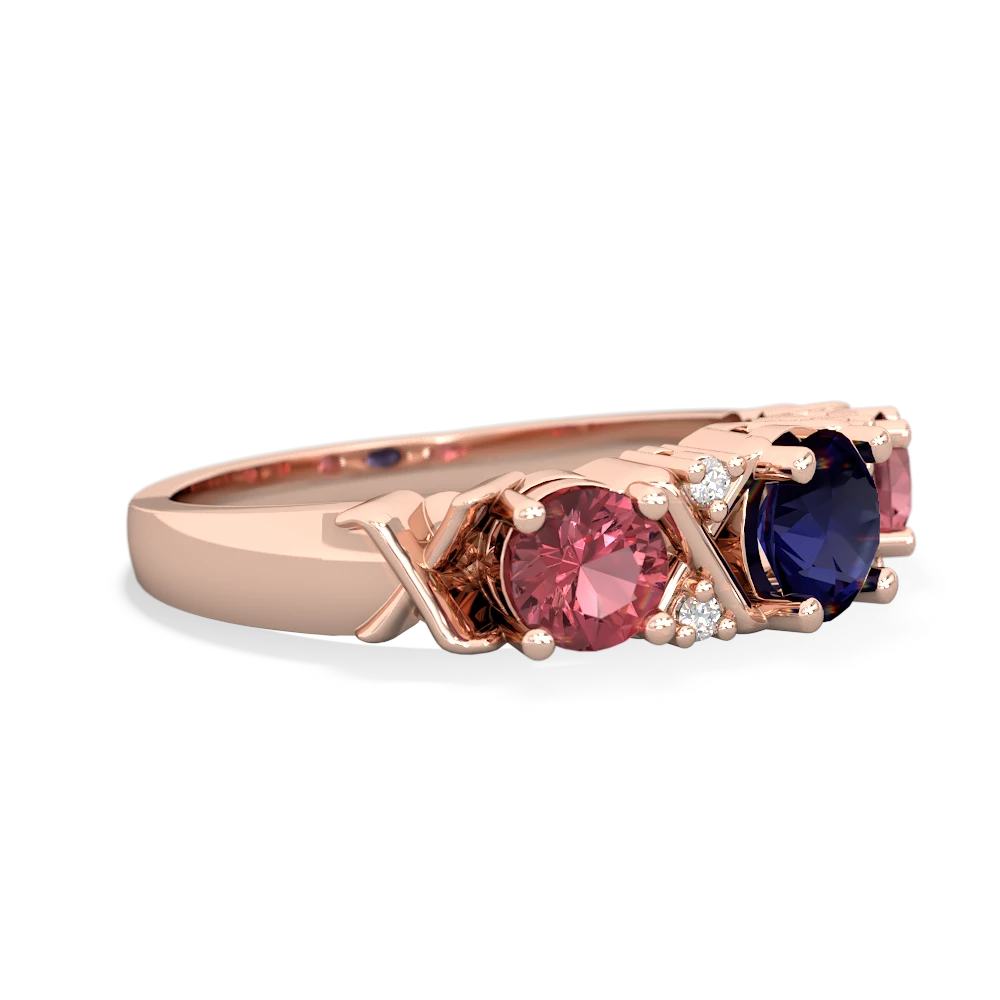 Sapphire Hugs And Kisses 14K Rose Gold ring R5016