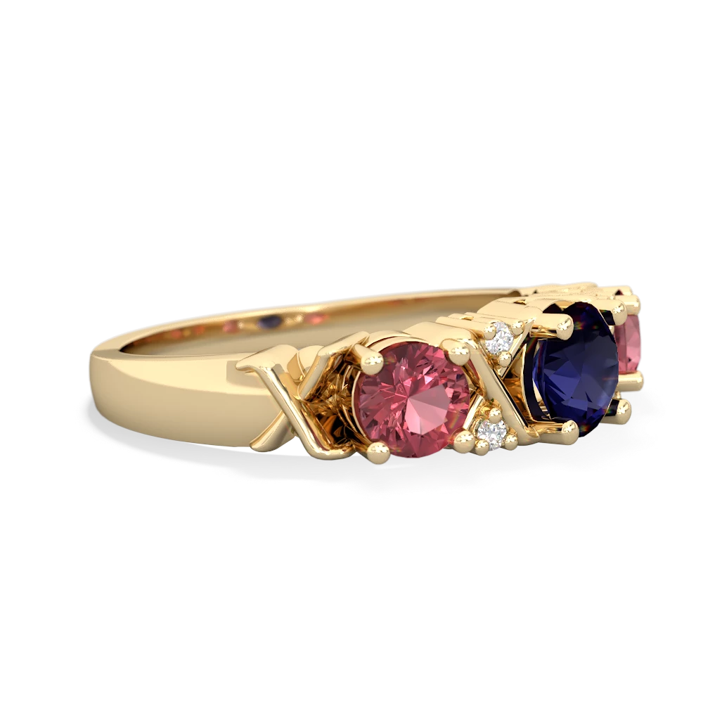 Sapphire Hugs And Kisses 14K Yellow Gold ring R5016