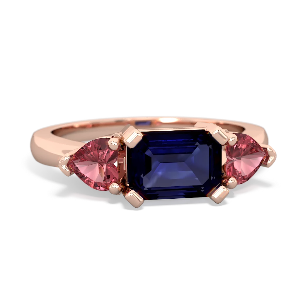 Sapphire Three Stone 14K Rose Gold ring R5235