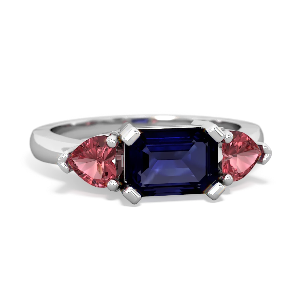 Sapphire Three Stone 14K White Gold ring R5235