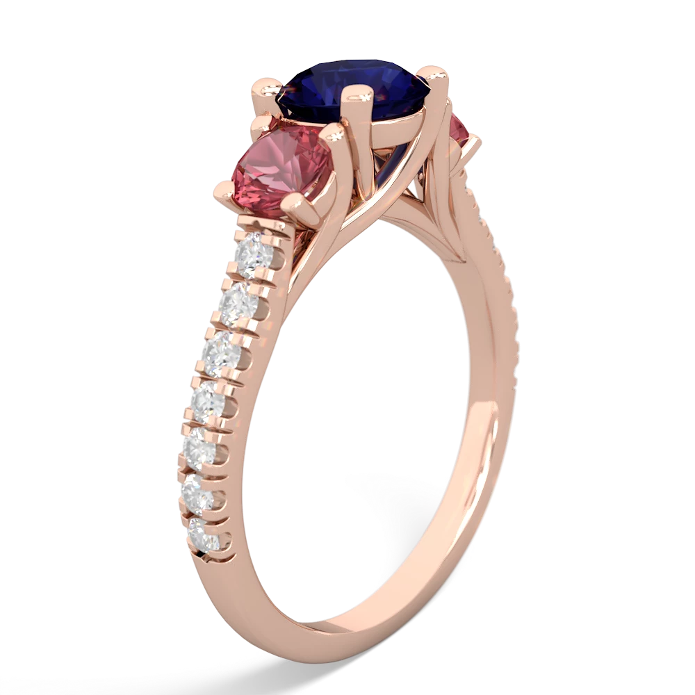 Sapphire Pave Trellis 14K Rose Gold ring R5500