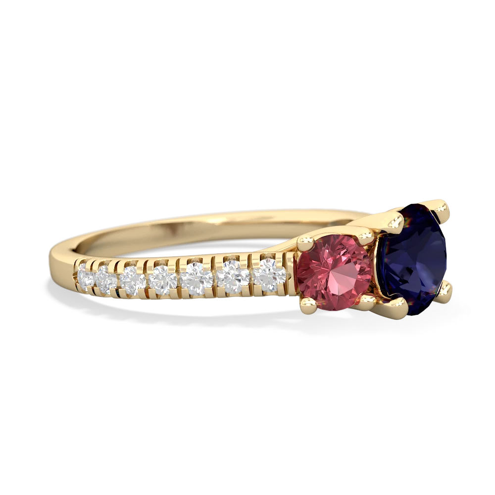 Sapphire Pave Trellis 14K Yellow Gold ring R5500