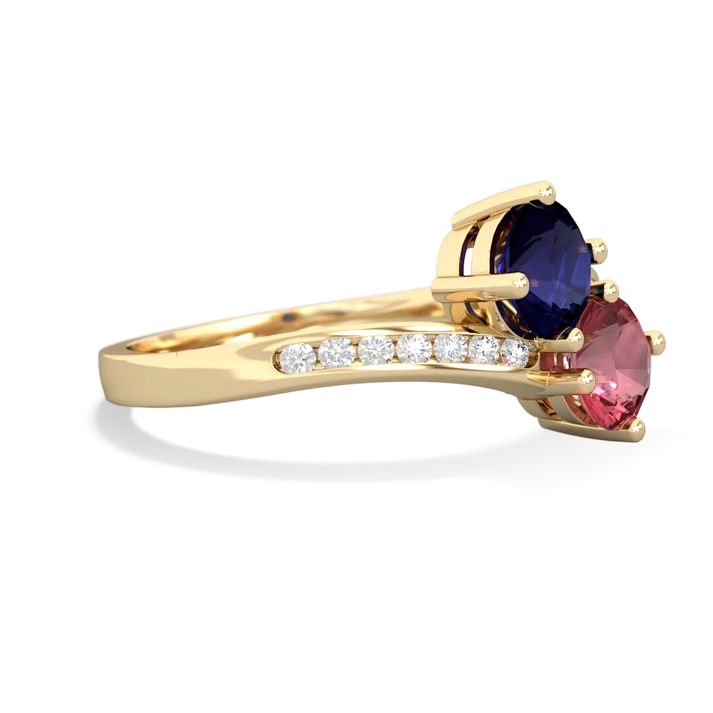 Sapphire Channel Set Two Stone 14K Yellow Gold ring R5303