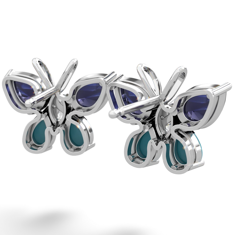 Sapphire Butterfly 14K White Gold earrings E2215