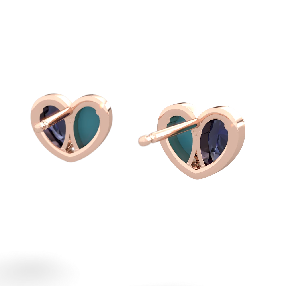 Sapphire 'Our Heart' 14K Rose Gold earrings E5072