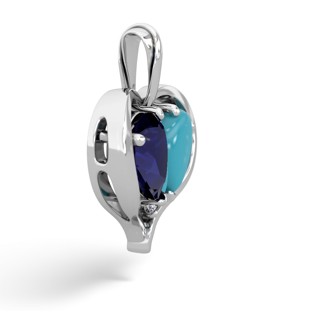 Sapphire Two Become One 14K White Gold pendant P5330