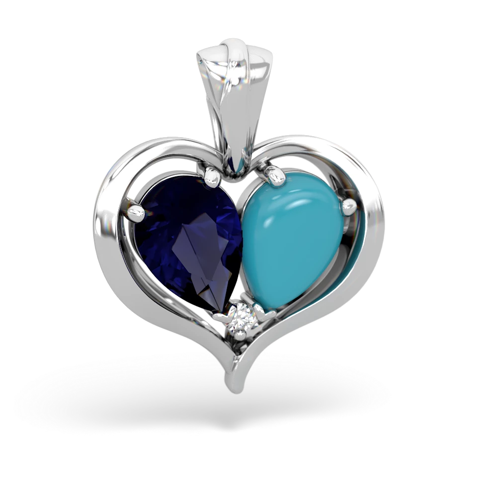 Sapphire Two Become One 14K White Gold pendant P5330