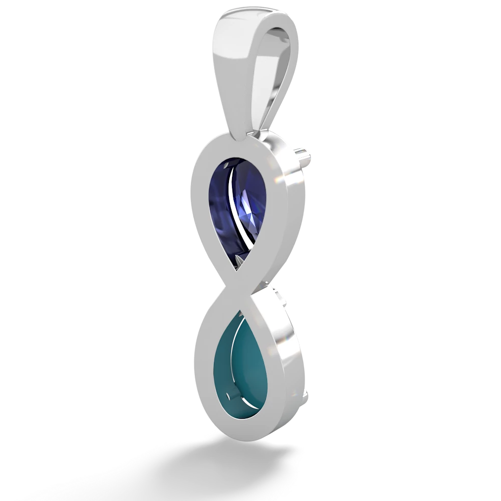 Sapphire Infinity 14K White Gold pendant P5050