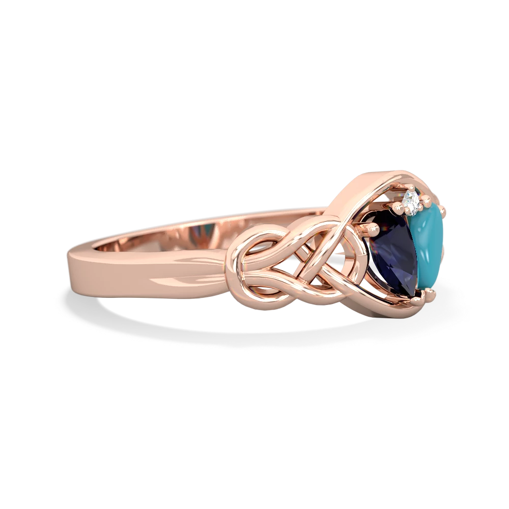 Sapphire Celtic Love Knot 14K Rose Gold ring R5420