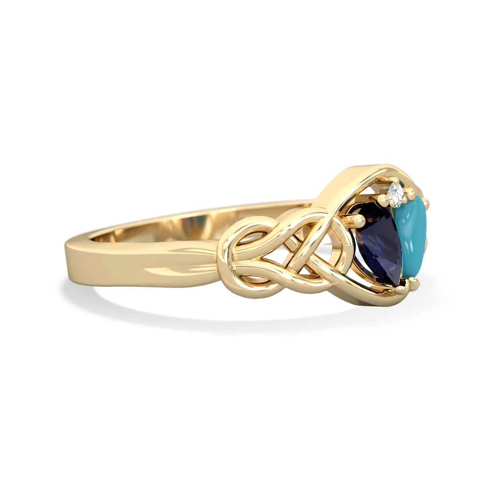 Sapphire Celtic Love Knot 14K Yellow Gold ring R5420