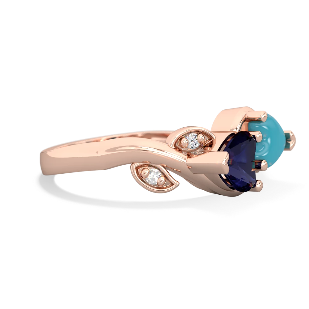 Sapphire Floral Elegance 14K Rose Gold ring R5790