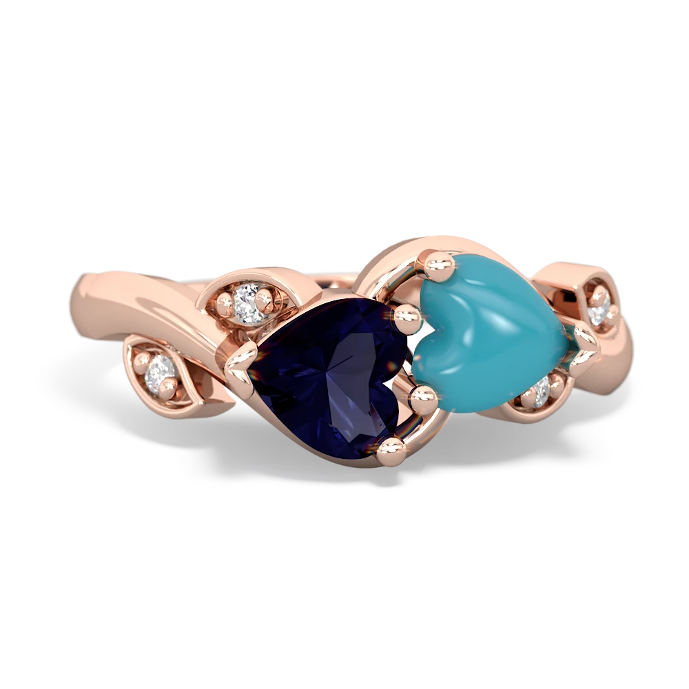 Sapphire Floral Elegance 14K Rose Gold ring R5790