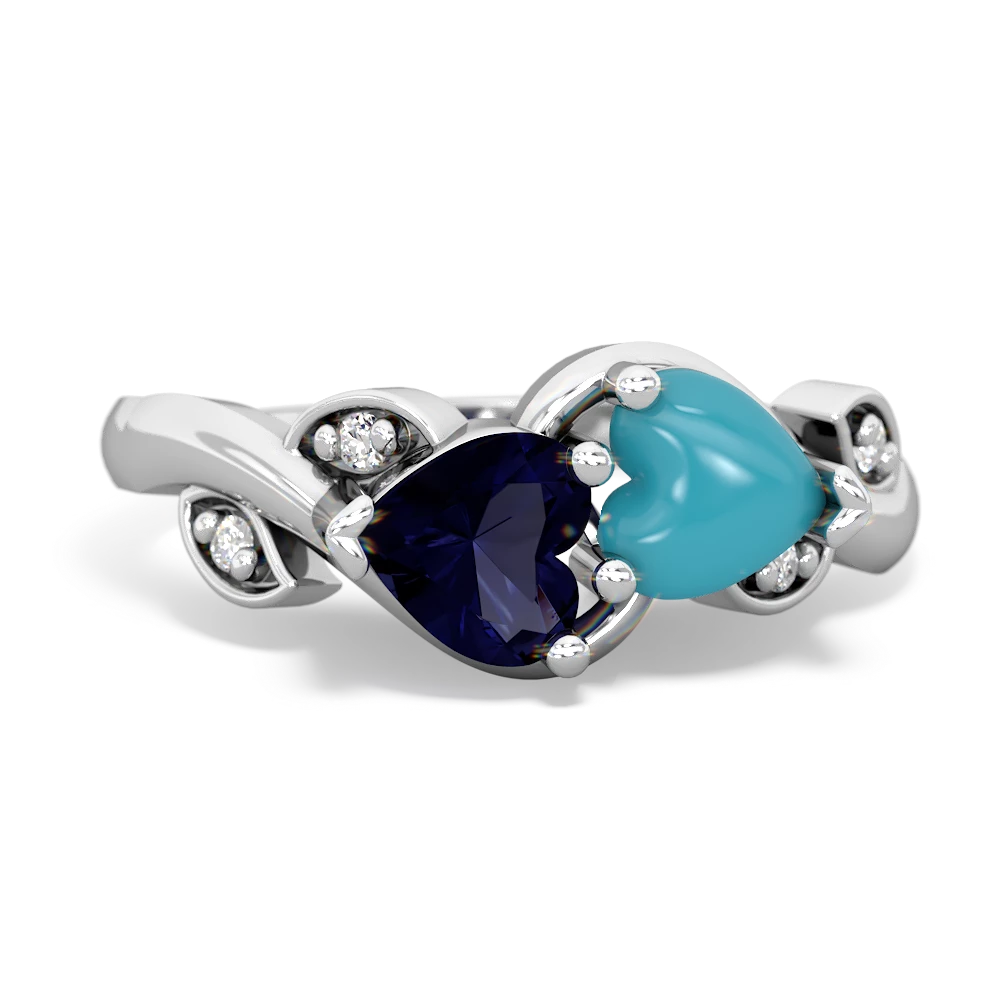 Sapphire Floral Elegance 14K White Gold ring R5790