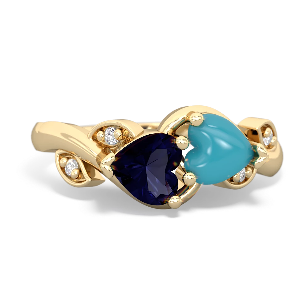 Sapphire Floral Elegance 14K Yellow Gold ring R5790