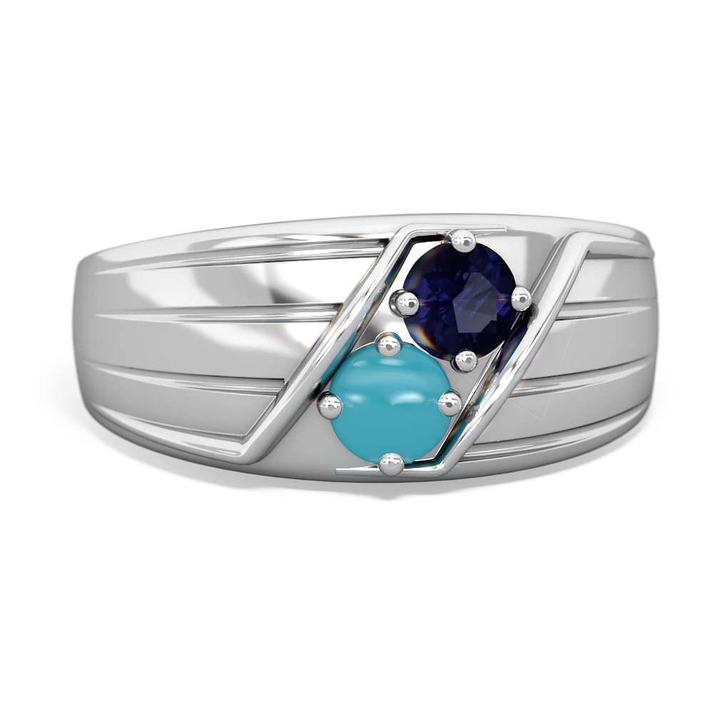 Sapphire Men's Streamline 14K White Gold ring R0460