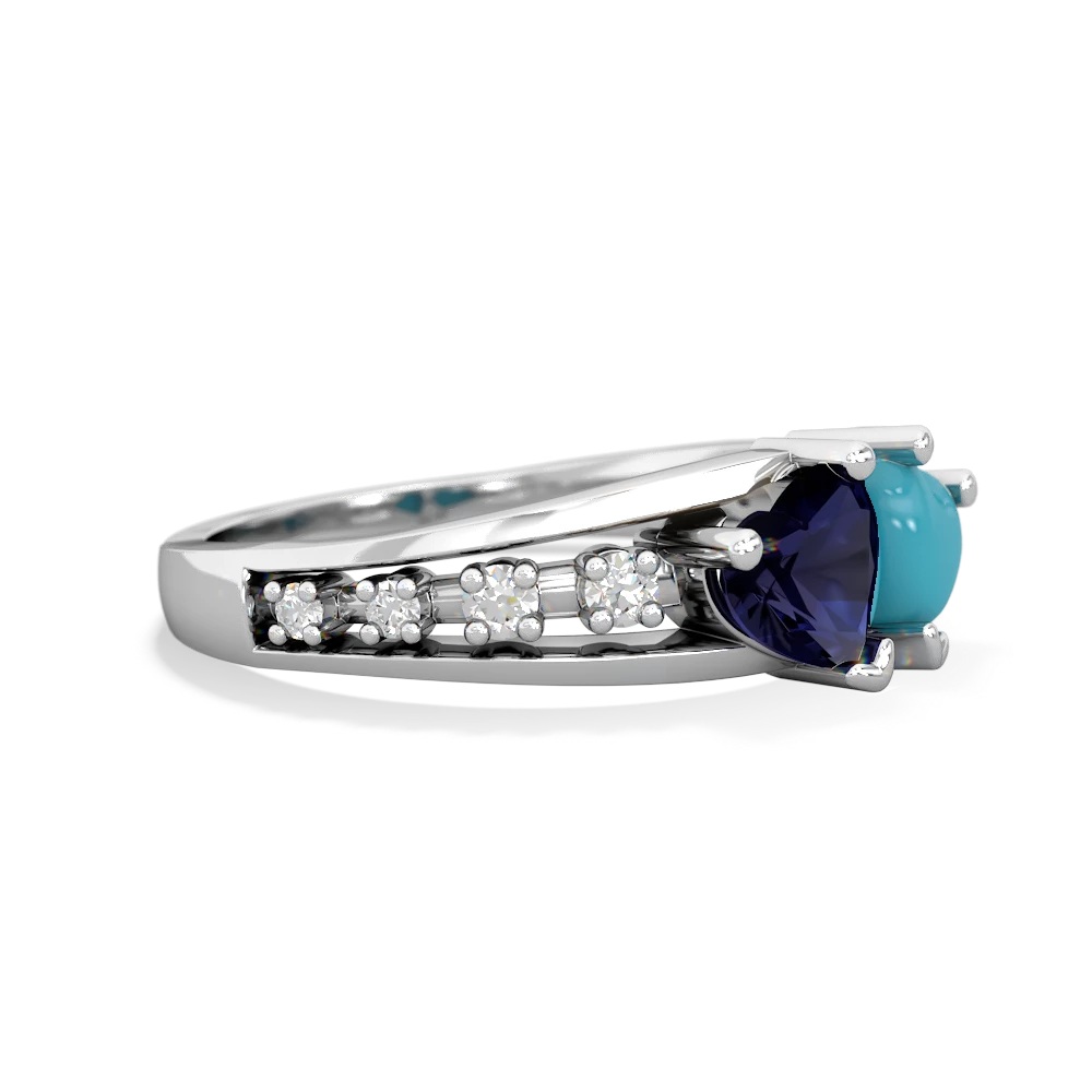 Sapphire Heart To Heart 14K White Gold ring R3342