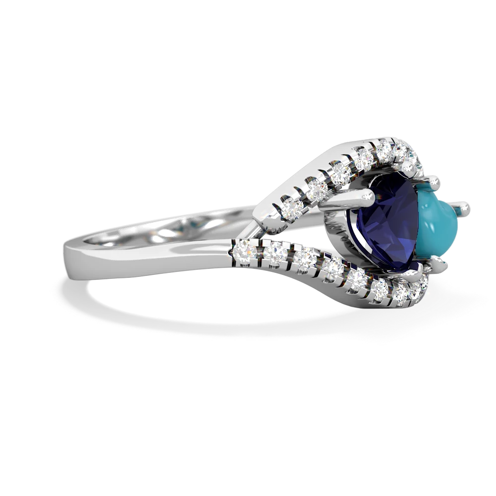 Sapphire Mother And Child 14K White Gold ring R3010