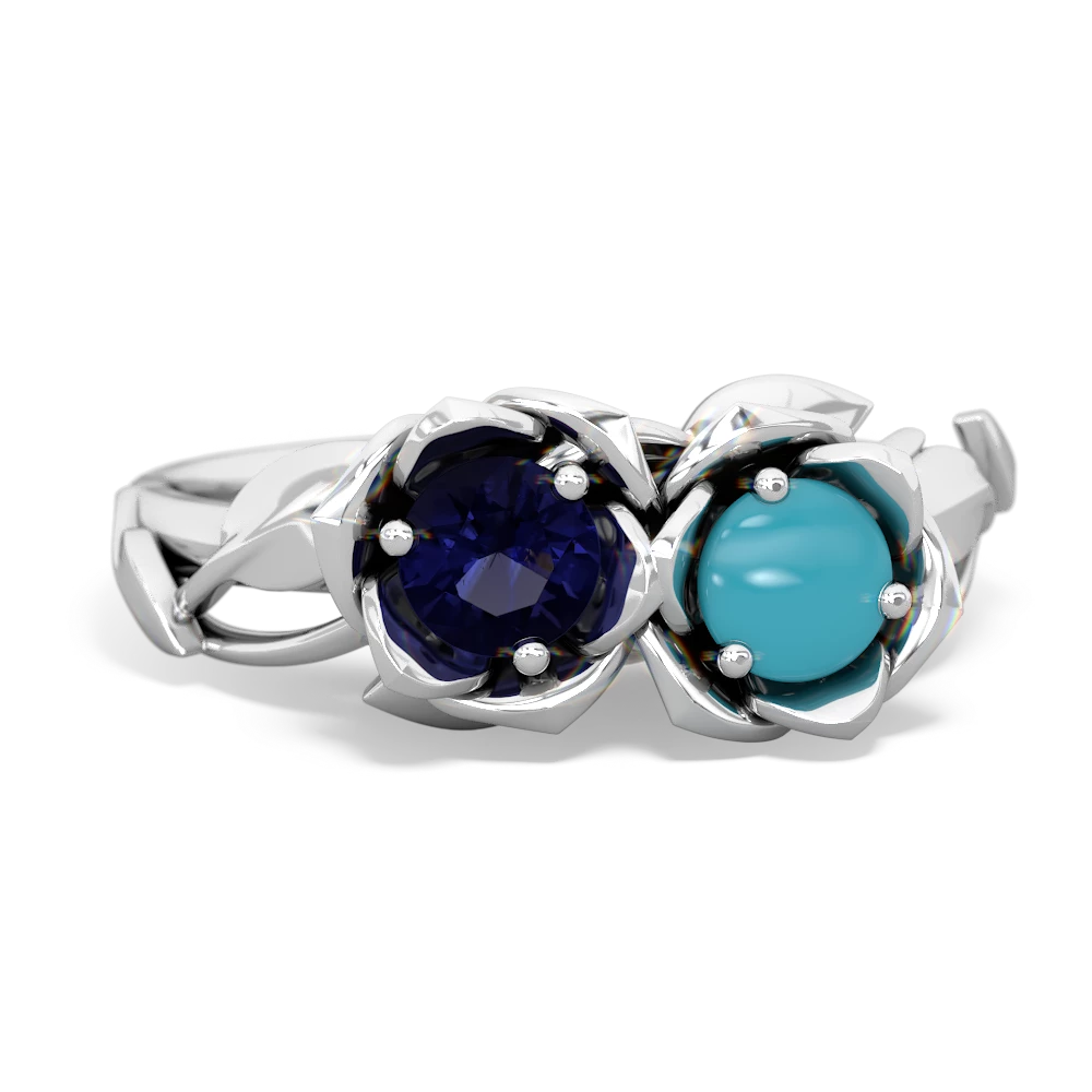 Sapphire Rose Garden 14K White Gold ring R5510