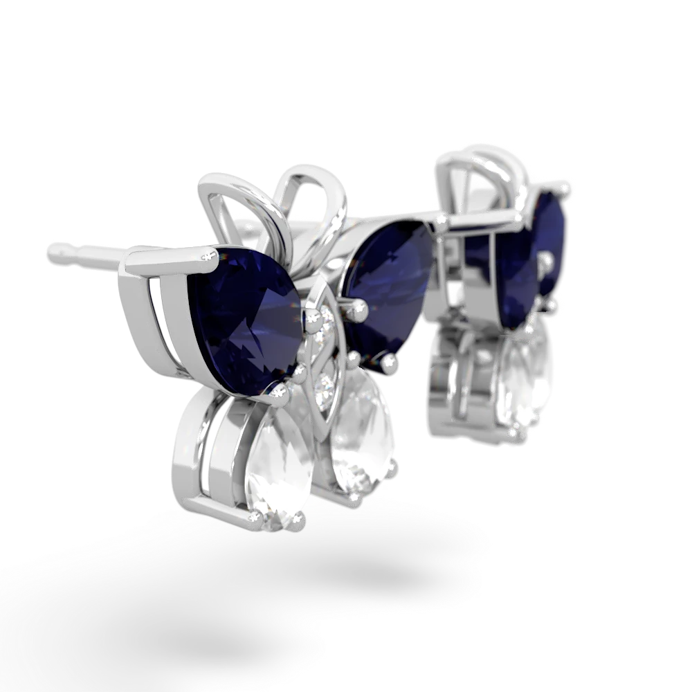 Sapphire Butterfly 14K White Gold earrings E2215