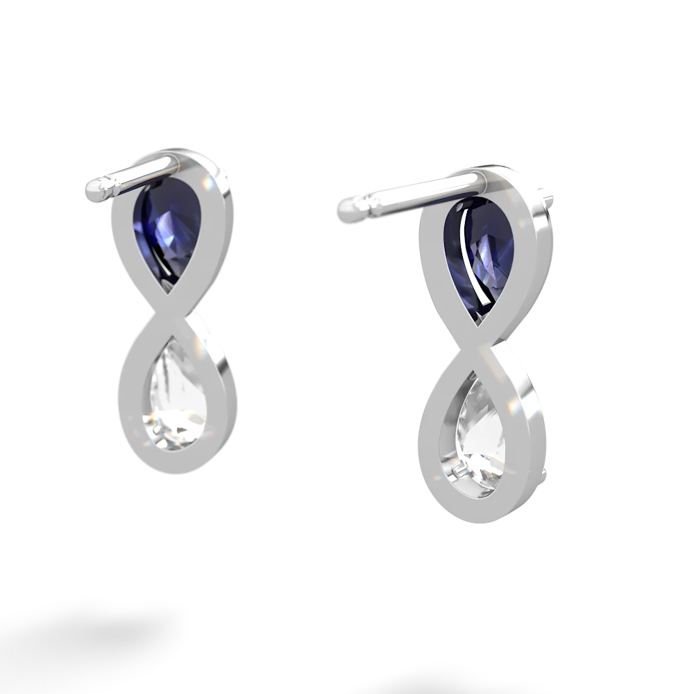 Sapphire Infinity 14K White Gold earrings E5050