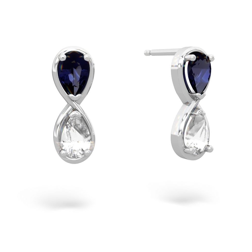 Sapphire Infinity 14K White Gold earrings E5050