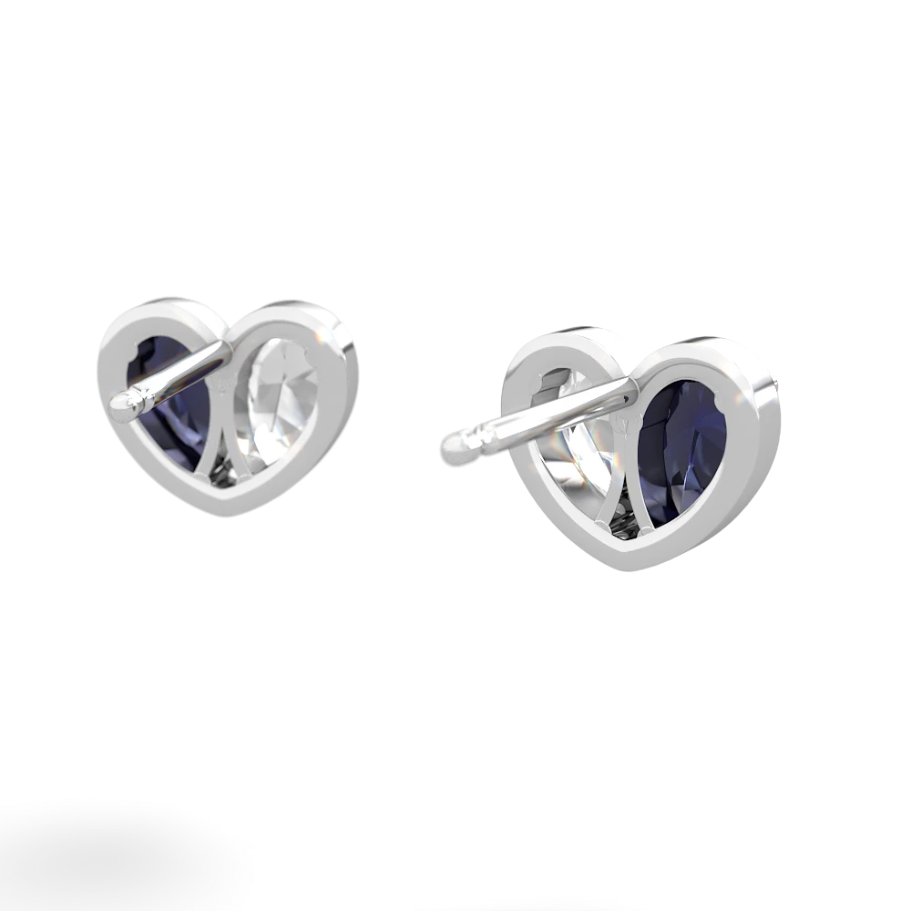 Sapphire 'Our Heart' 14K White Gold earrings E5072