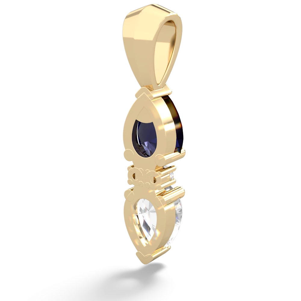 Sapphire Bowtie Drop 14K Yellow Gold pendant P0865