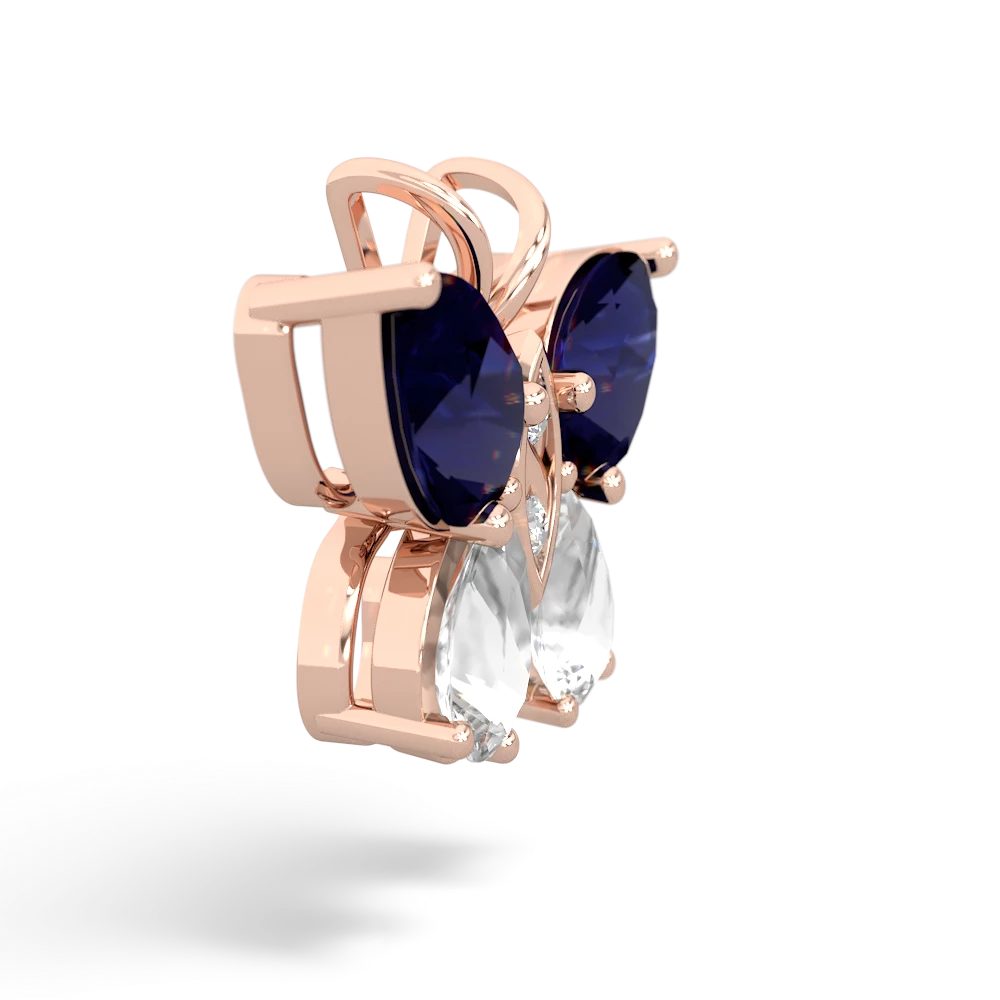 Sapphire Butterfly 14K Rose Gold pendant P2215