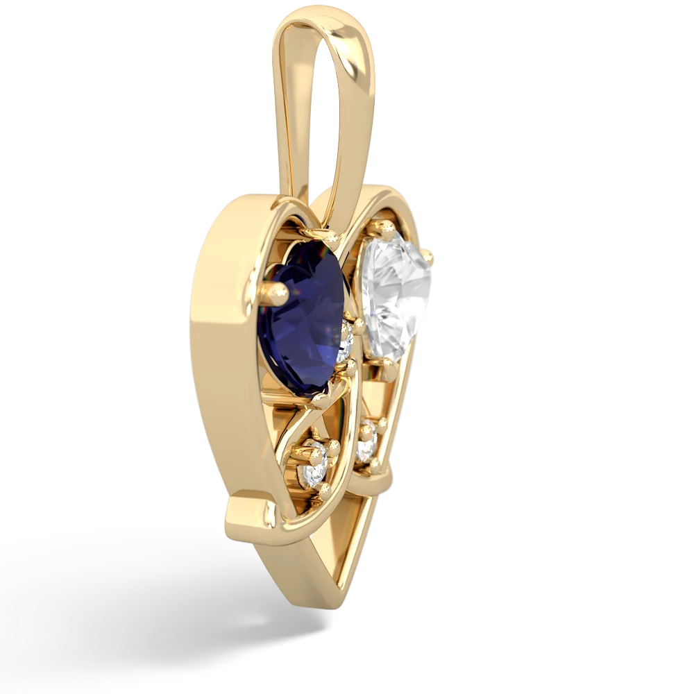 Sapphire Celtic Trinity Heart 14K Yellow Gold pendant P5331