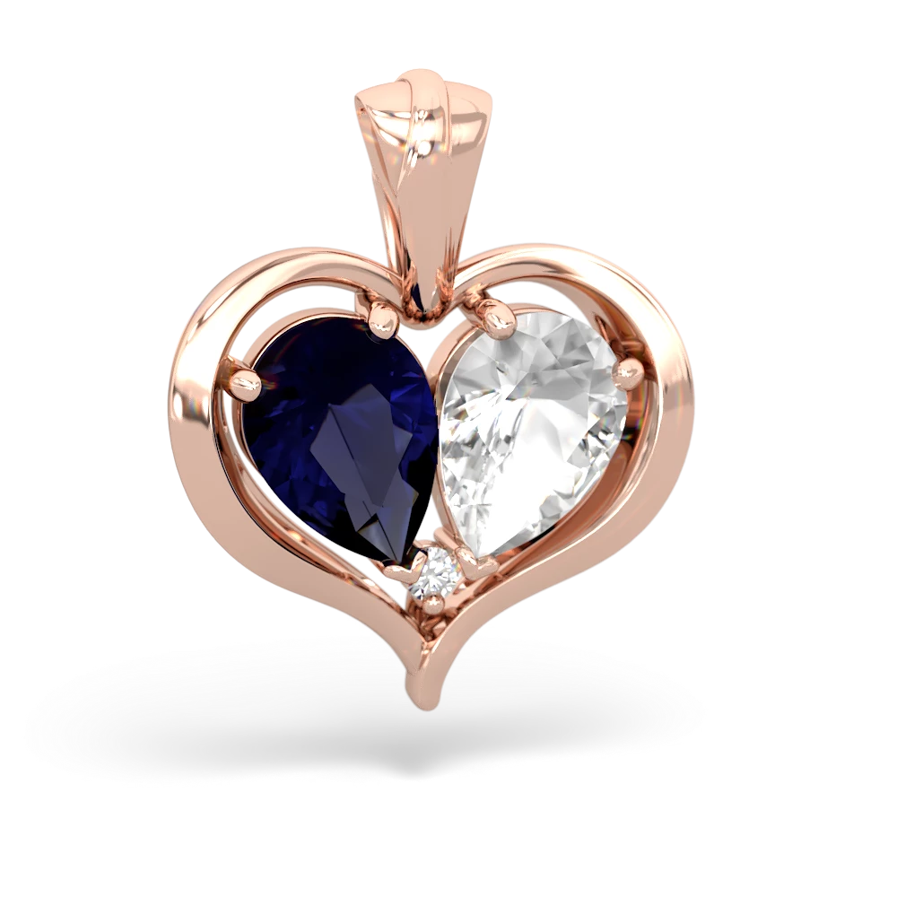 Sapphire Two Become One 14K Rose Gold pendant P5330