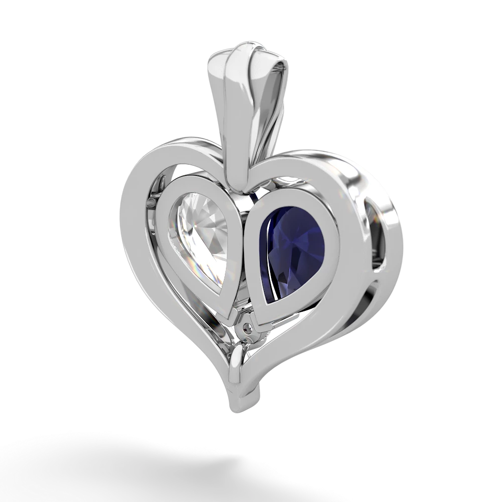 Sapphire Two Become One 14K White Gold pendant P5330