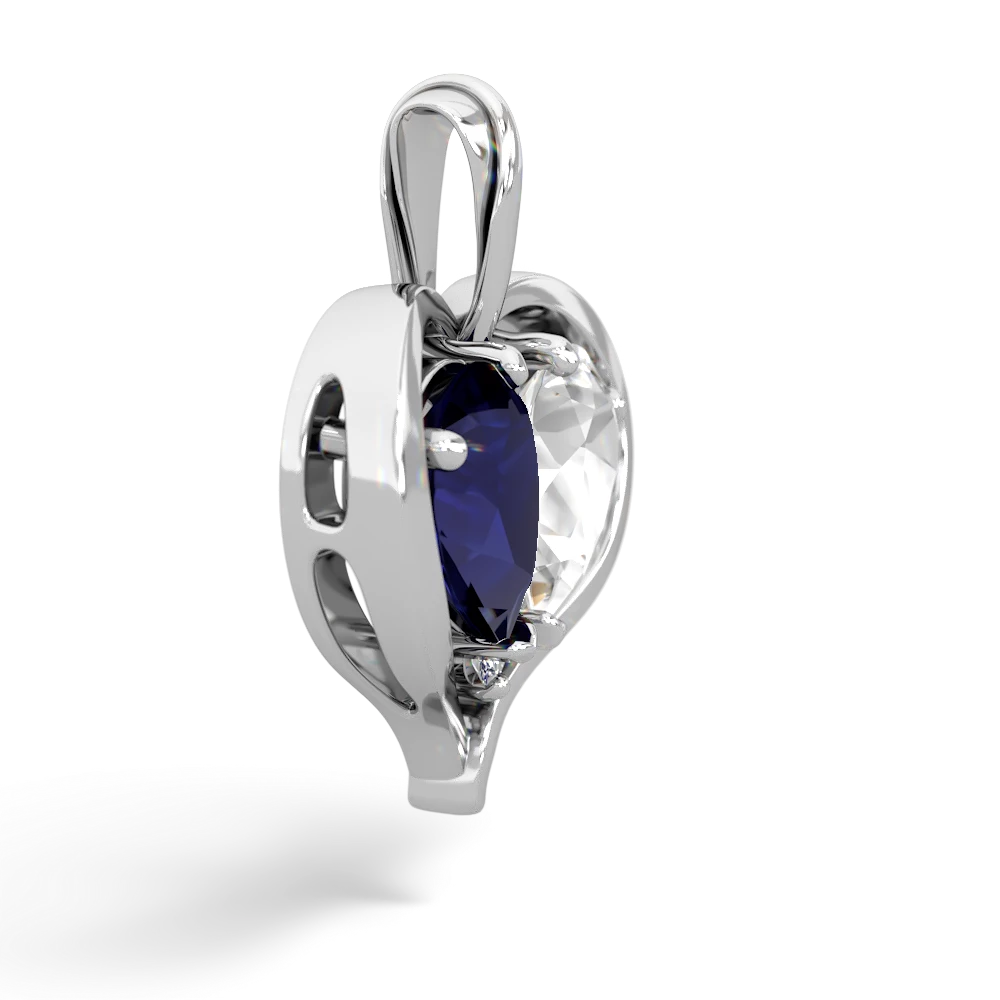 Sapphire Two Become One 14K White Gold pendant P5330