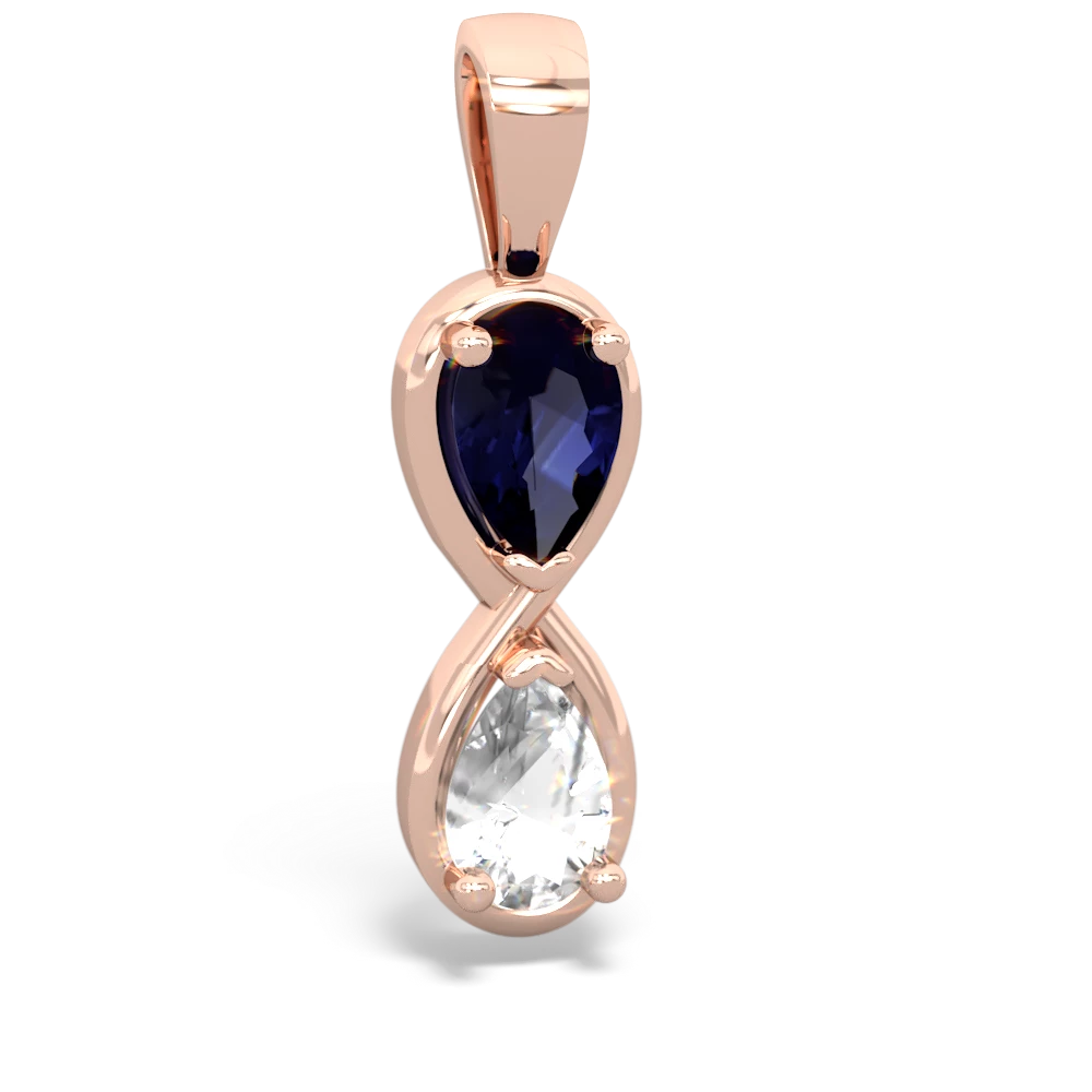 Sapphire Infinity 14K Rose Gold pendant P5050