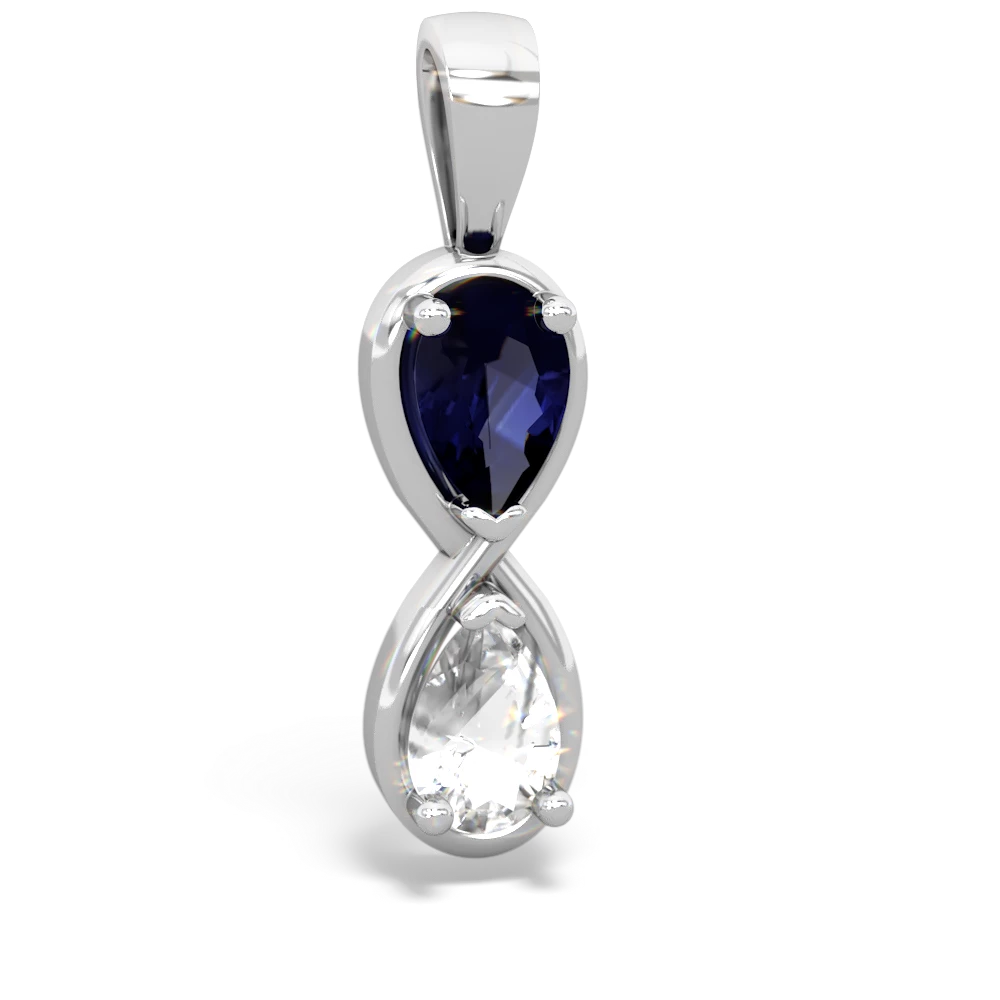 Sapphire Infinity 14K White Gold pendant P5050