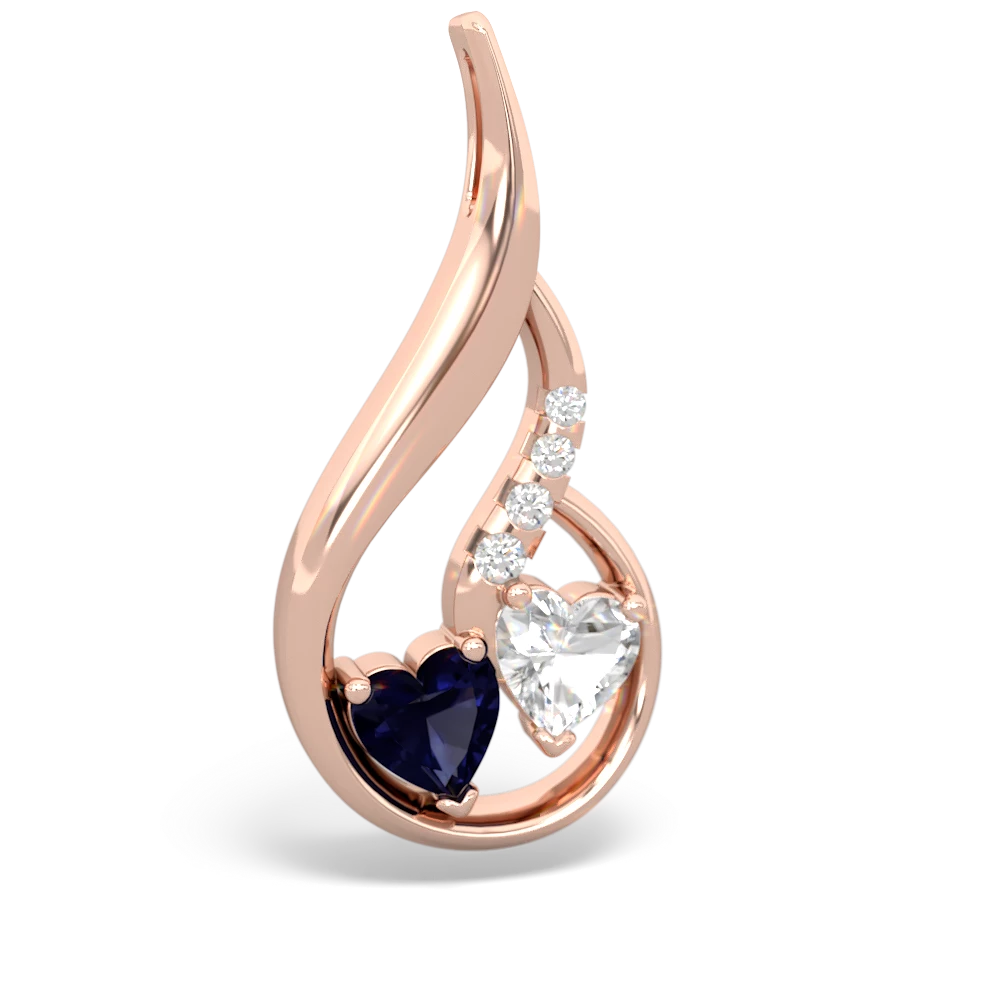 Sapphire Keepsake Curves 14K Rose Gold pendant P5450