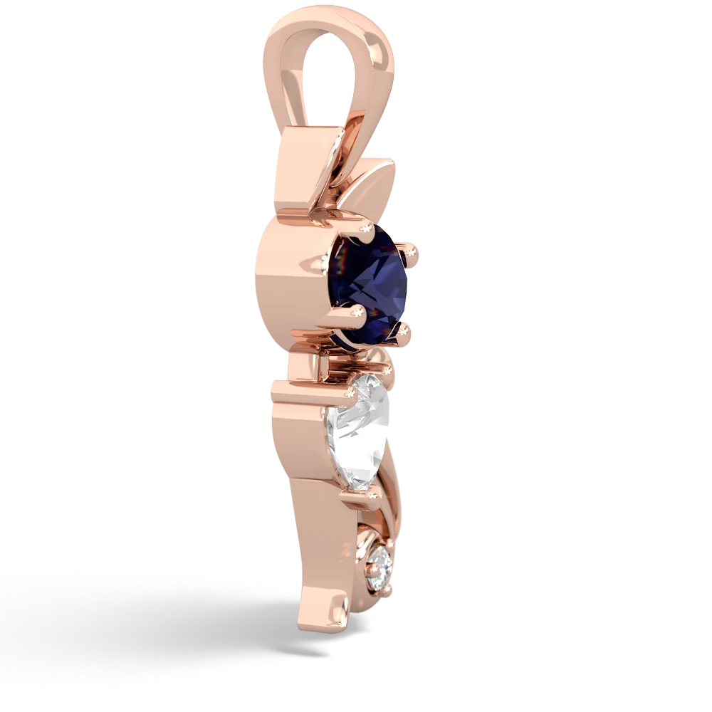 Sapphire Kitten 14K Rose Gold pendant P5780