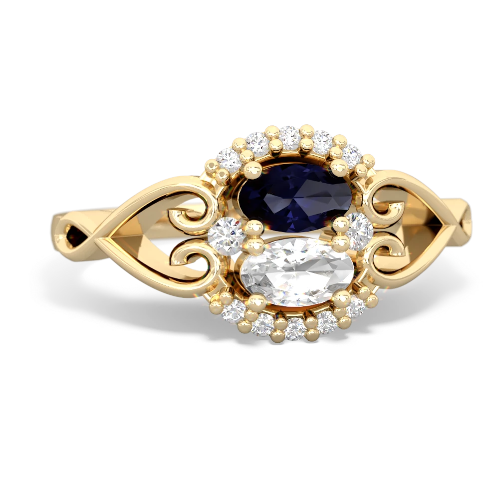 Sapphire Love Nest 14K Yellow Gold ring R5860