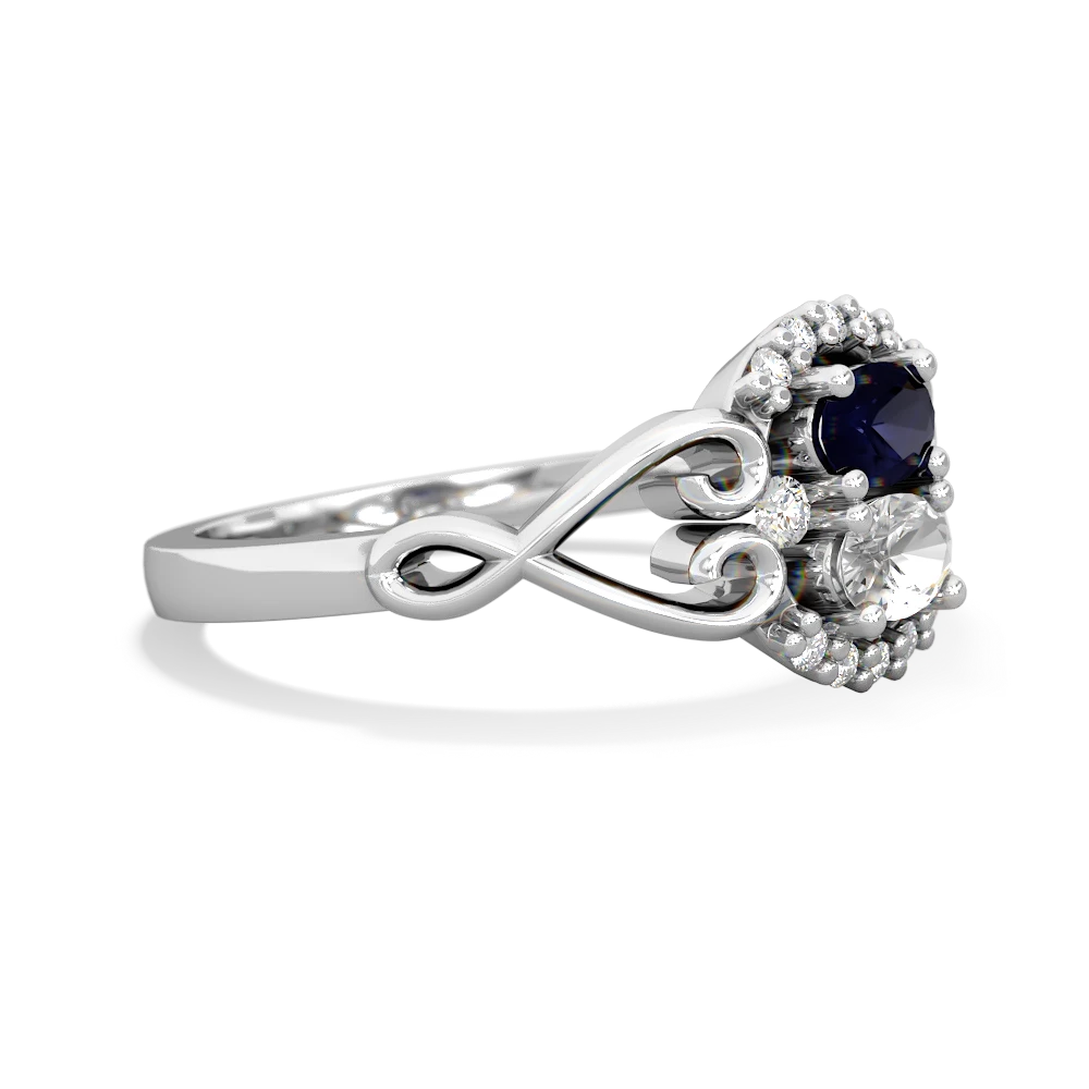 Sapphire Love Nest 14K White Gold ring R5860