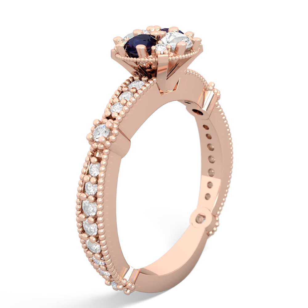 Sapphire Sparkling Tiara Cluster 14K Rose Gold ring R26293RD