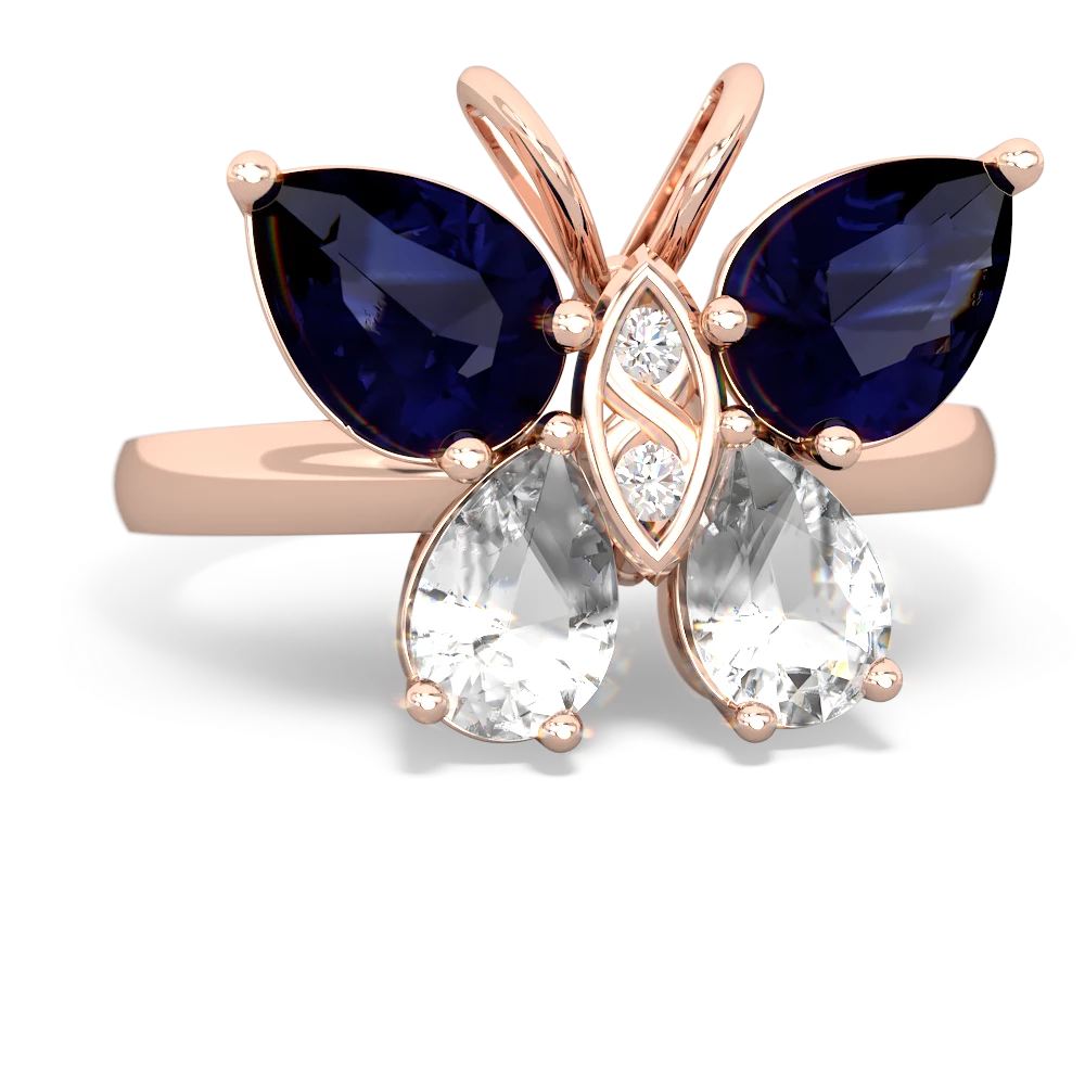 Sapphire Butterfly 14K Rose Gold ring R2215