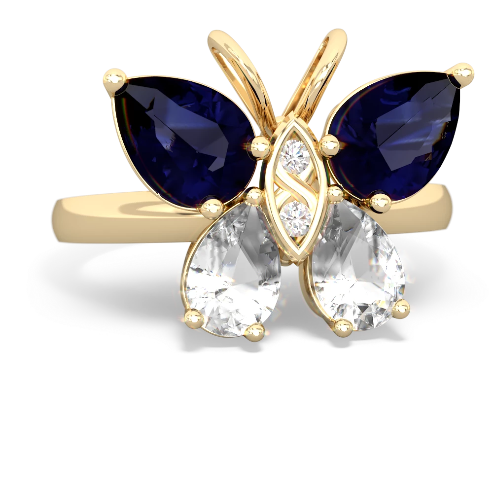 Sapphire Butterfly 14K Yellow Gold ring R2215