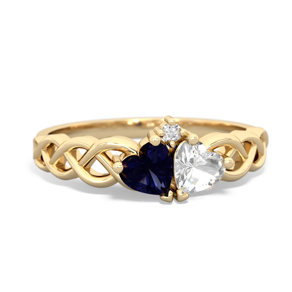 Sapphire Heart To Heart Braid 14K Yellow Gold ring R5870