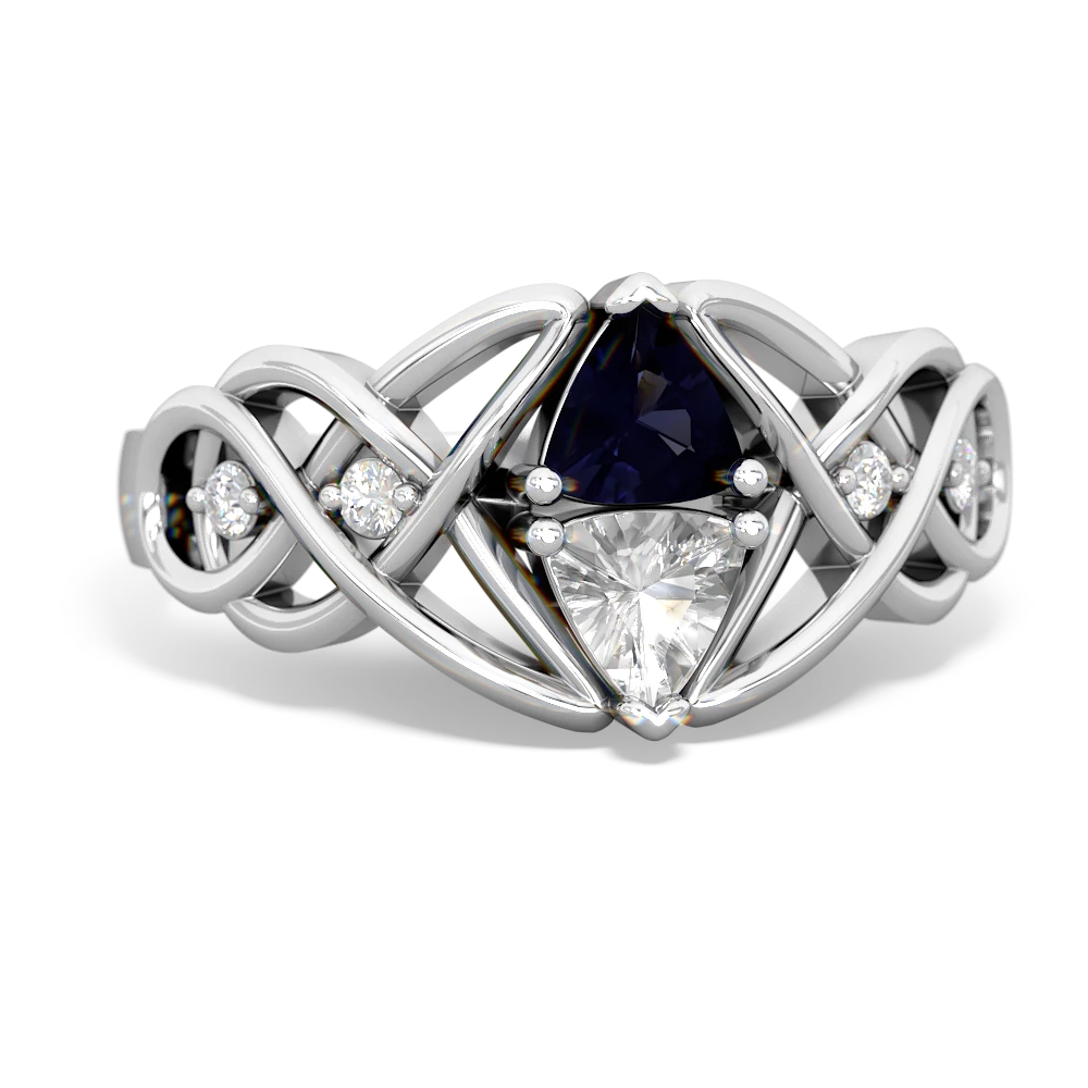 Sapphire Keepsake Celtic Knot 14K White Gold ring R5300