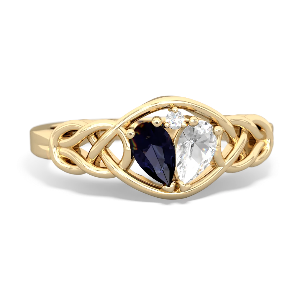 Sapphire Celtic Love Knot 14K Yellow Gold ring R5420