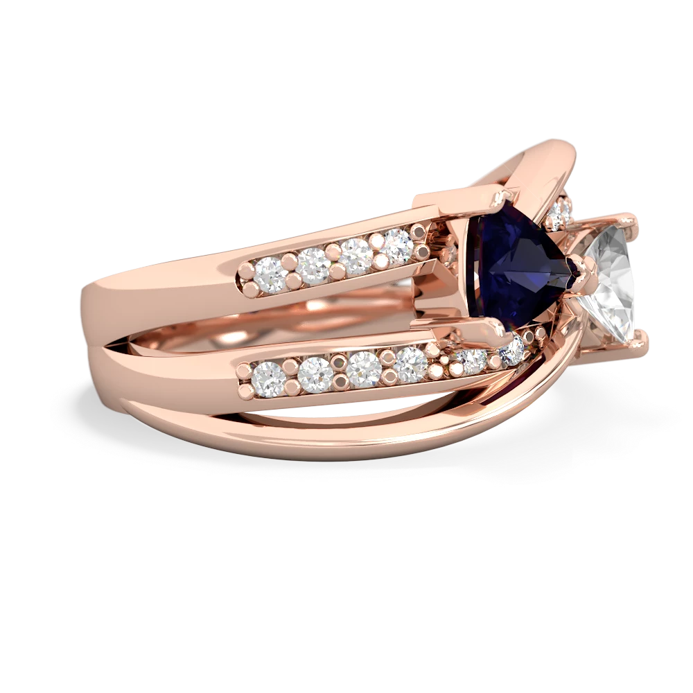 Sapphire Bowtie 14K Rose Gold ring R2360