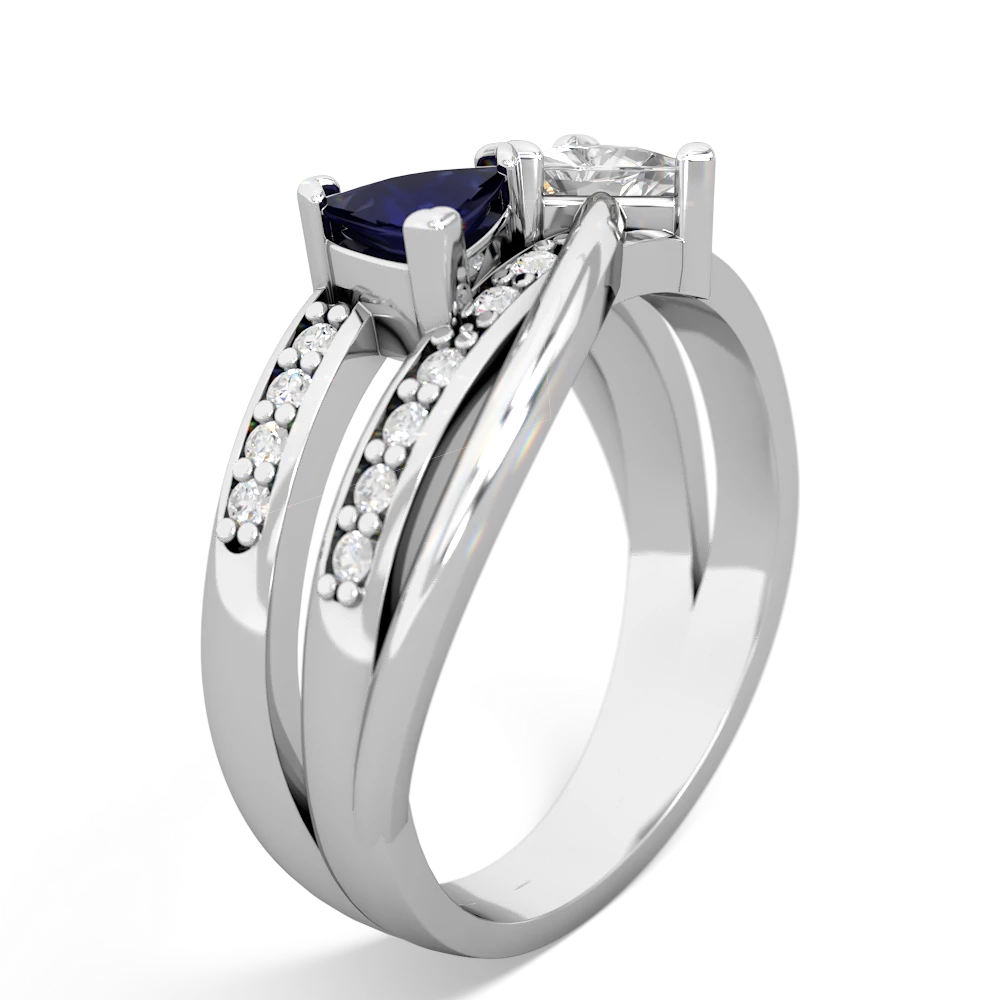 Sapphire Bowtie 14K White Gold ring R2360