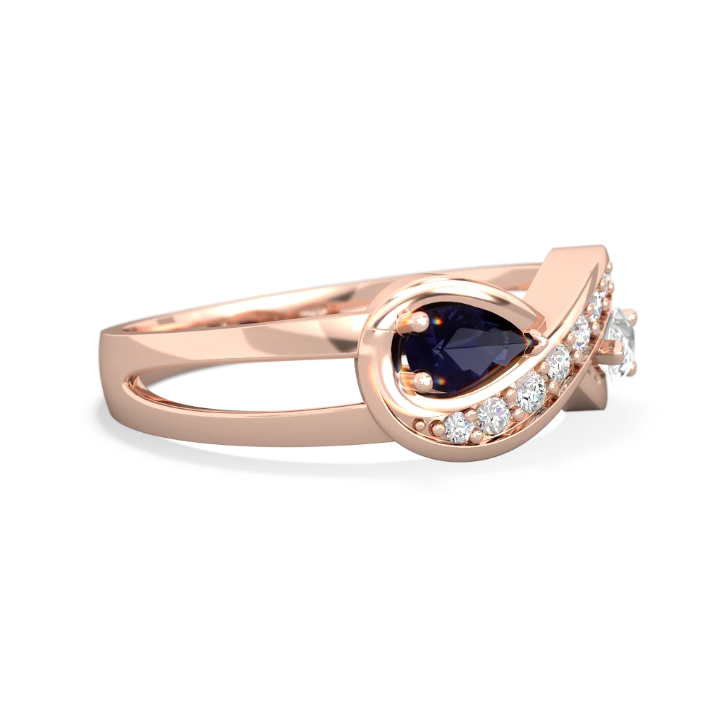 Sapphire Diamond Infinity 14K Rose Gold ring R5390