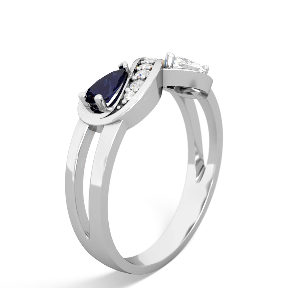 Sapphire Diamond Infinity 14K White Gold ring R5390