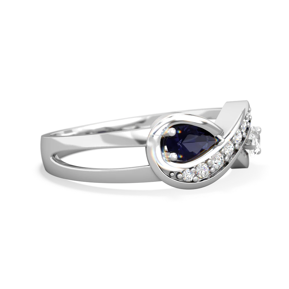 Sapphire Diamond Infinity 14K White Gold ring R5390