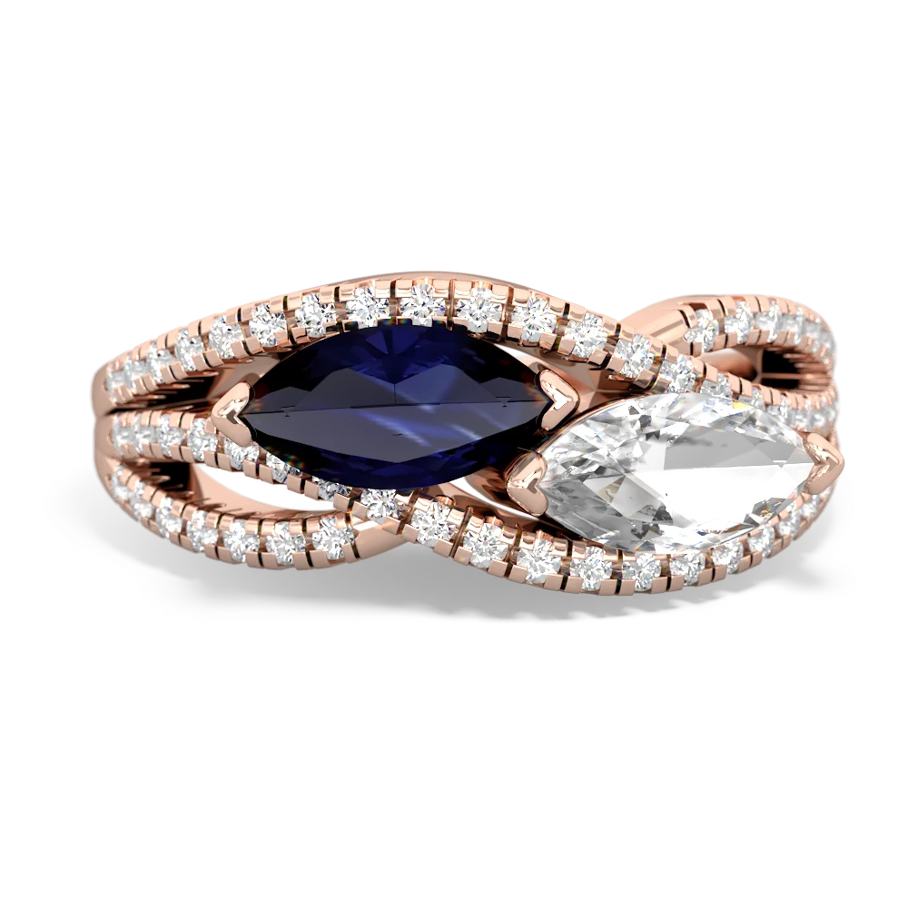 Sapphire Diamond Rivers 14K Rose Gold ring R3070